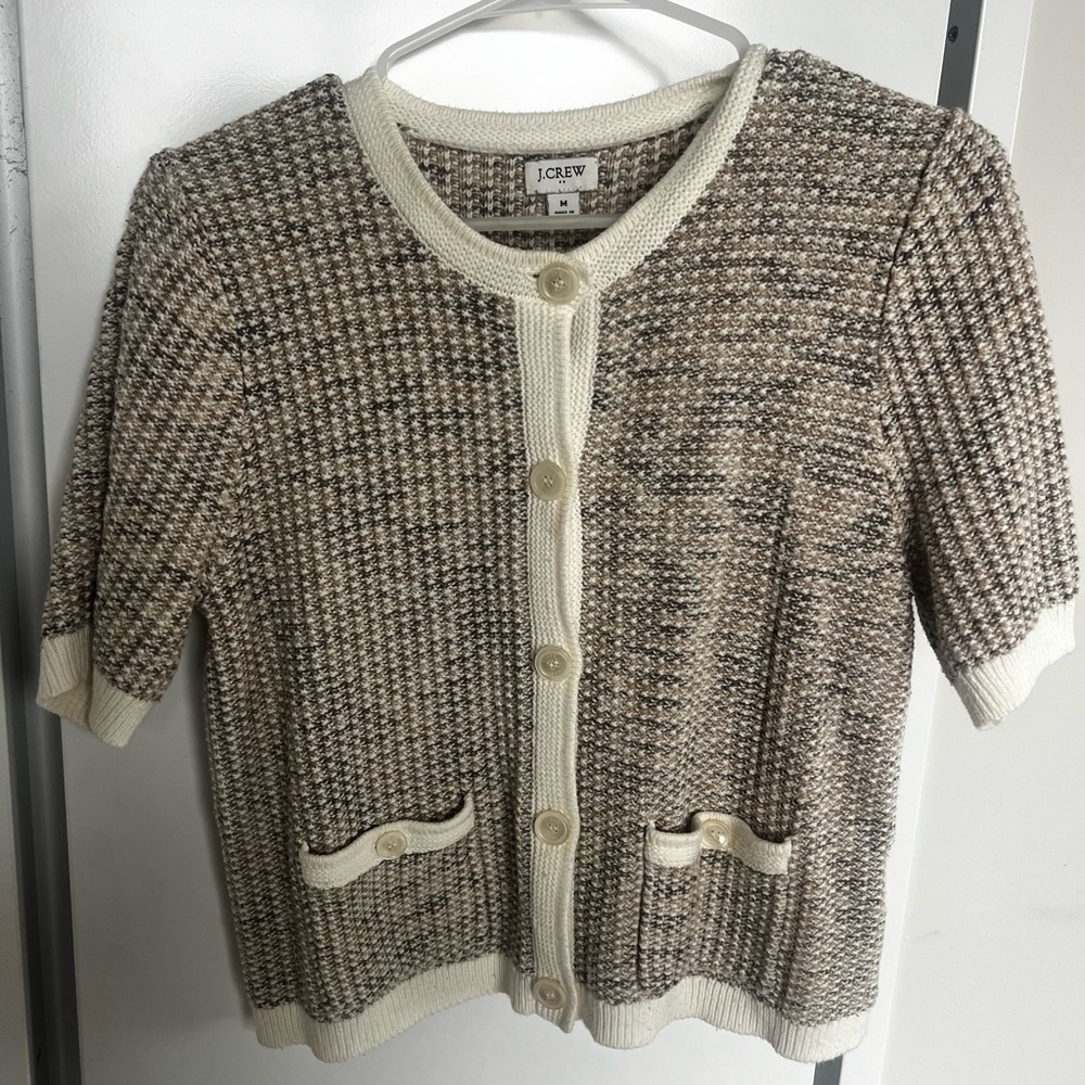 J. Crew Women's Tan and Cream Cardigan